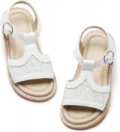 kiderence toddler girl sandals: open toe summer shoes for little girls logo
