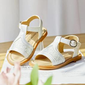 img 1 attached to Kiderence Toddler Girl Sandals: летняя обувь с открытым носком для маленьких девочек
