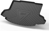 🚗 custom fit honda cr-v 2017-2021 tpe floor mats & cargo liner: all weather 3w floor liner for 1st and 2nd rows + trunk mat (black, without subwoofer) logo