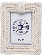 beachcombers 5 x 7 cream rope picture frame wood composite cotton home decor coastal nautical marine 8.07 x 1.18 x 10.43 white logo