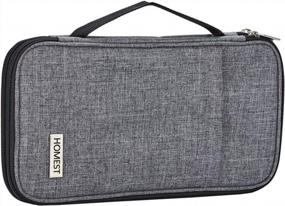 img 1 attached to 🧶 HOMEST Long Knitting Needle Case: Portable Circular Storage Bag for Knitting Accessories, up to 12 Inches - Grey (Bag Only)