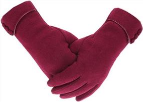 img 4 attached to Thick Windproof Lined Touch Screen Gloves For Women - Keep Your Hands Warm And Connected During Winter