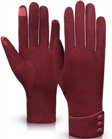 img 3 attached to Thick Windproof Lined Touch Screen Gloves For Women - Keep Your Hands Warm And Connected During Winter