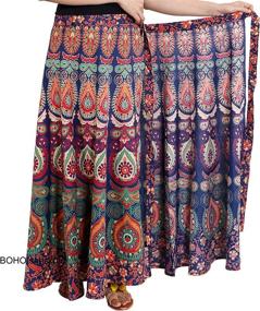 img 3 attached to Indian Boho Printed Mandala Flowers Women's Clothing and Skirts