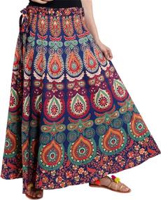 img 4 attached to Indian Boho Printed Mandala Flowers Women's Clothing and Skirts