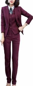 img 4 attached to LISUEYNE Women'S Three-Piece Office Blazer Suit Set For Business Wear - Skirt/Pant, Vest Jacket