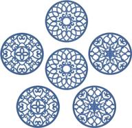 smartake 6-piece silicone trivet mat set - versatile kitchen mats and coasters with non-slip design for hot dishes, countertops and home decor in blue логотип