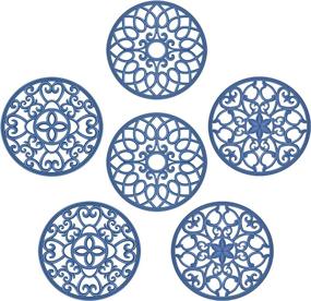 img 4 attached to SMARTAKE 6-Piece Silicone Trivet Mat Set - Versatile Kitchen Mats And Coasters With Non-Slip Design For Hot Dishes, Countertops And Home Decor In Blue