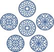 smartake 6-piece silicone trivet mat set - versatile kitchen mats and coasters with non-slip design for hot dishes, countertops and home decor in blue logo