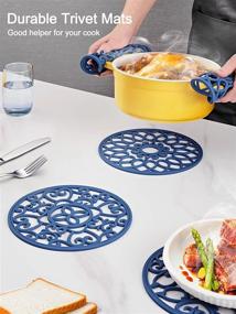 img 2 attached to SMARTAKE 6-Piece Silicone Trivet Mat Set - Versatile Kitchen Mats And Coasters With Non-Slip Design For Hot Dishes, Countertops And Home Decor In Blue