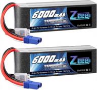 zeee 4s lipo battery 6000mah 14.8v 100c with ec5 plug soft case for rc plane quadcopter airplane helicopter rc car truck rc boat (2 pack) logo