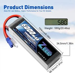 img 1 attached to Zeee 4S Lipo Battery 6000MAh 14.8V 100C With EC5 Plug Soft Case For RC Plane Quadcopter Airplane Helicopter RC Car Truck RC Boat (2 Pack)
