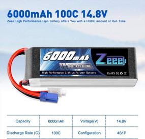 img 3 attached to Zeee 4S Lipo Battery 6000MAh 14.8V 100C With EC5 Plug Soft Case For RC Plane Quadcopter Airplane Helicopter RC Car Truck RC Boat (2 Pack)