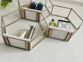 img 5 attached to Deco 79 Silver Marble Hexagon Wall Shelf 3 Полки 26 x 5 x 24