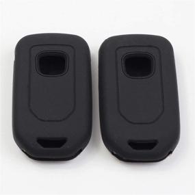 img 2 attached to 🔑 Btopars 2pcs 5 Button Black Silicone Key Fob Cover Case Skin Protector Bag for 2015-2019 Honda Civic Accord Pilot CR-V CRV Key Remote A2C81642600