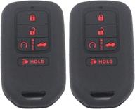 🔑 btopars 2pcs 5 button black silicone key fob cover case skin protector bag for 2015-2019 honda civic accord pilot cr-v crv key remote a2c81642600 логотип