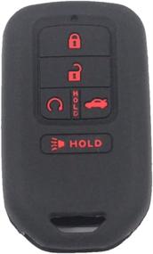 img 3 attached to 🔑 Btopars 2pcs 5 Button Black Silicone Key Fob Cover Case Skin Protector Bag for 2015-2019 Honda Civic Accord Pilot CR-V CRV Key Remote A2C81642600