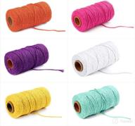 🧵 eldorado natural cotton twine string set - 2mm diameter, 100m/109 yards - all-purpose crafting, gardening, diy, events - six-color set #4 logo