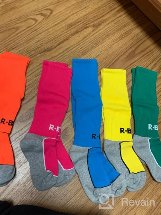 img 1 attached to Pack of 5 Kids Soccer Socks: Knee High Tube Socks with Towel Bottom Pressure for Football (Ages 4-13 Years Little Kid/Big Kid) review by Carolina Whipple