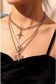 img 1 attached to Набор ожерелий Eboy Egirl Men Male Emo Goth: подвеска-замок BVROSKI и цепи для женщин, подростков, девочек и мальчиков панк-игрушек.