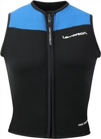 img 3 attached to 3Mm Premium Neoprene Zipper Diving Vest For Men By Lemorecn - Top-Quality Wetsuit Top