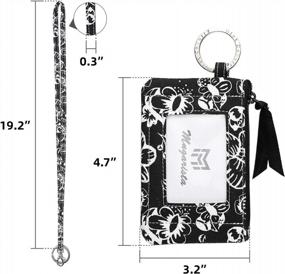 img 3 attached to Fashionable Night Flower MNGARISTA Zip ID Case With Lanyard Wallet For Convenient Accessibility