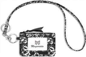 img 4 attached to Fashionable Night Flower MNGARISTA Zip ID Case With Lanyard Wallet For Convenient Accessibility