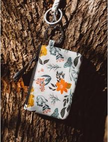 img 1 attached to Fashionable Night Flower MNGARISTA Zip ID Case With Lanyard Wallet For Convenient Accessibility
