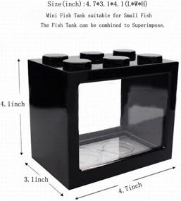 img 3 attached to OMEM USB Mini Fish Tank: Desktop Micro-Landscape LED Aquarium Kit - Building Blocks Superimposed (Black)