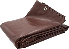 img 3 attached to Premium 10ft x 20ft Brown Tarp - Extra Durable, Heavy-Duty, 8 oz. - 16 Mil Thickness