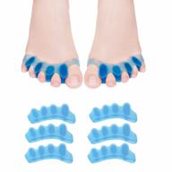 new material toe separators and spacers (6pcs) for bunion relief, hammer toe, hallux valgus - gel straightener and corrector for women and men - relax and straighten toes logo