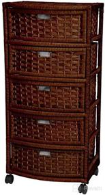 img 1 attached to 📦 37-inch Mocha Natural Fiber Chest of Drawers by Oriental Furniture