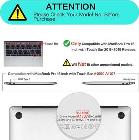 img 1 attached to MOSISO Compatible With MacBook Pro 15 Inch Case 2019 2018 2017 2016 Release A1990 A1707 With Touch Bar, PU Leather Book Folio Protective Stand Cover Sleeve With Clear Strip, Black