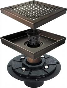 img 3 attached to Upgrade Your Shower With Neodrain 6" Square Drain - Oil Rubbed Bronze Grate, PVC Base, WATERMARK&CUPC Certified, & Hair Strainer Included