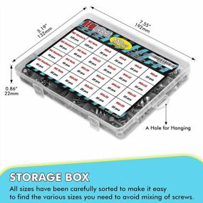 img 2 attached to Набор из 880 болтов, гаек и шайб с шестигранной головкой из нержавеющей стали M2-M5 304 - Шестигранные приводы и винты с плоской головкой - Ящик для хранения