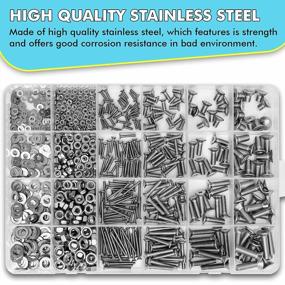 img 1 attached to 880 Pcs M2-M5 304 Stainless Steel Hex Socket Head Cap Bolts, Nuts & Washers Assortment Kit - Allen Hex Drives & Flat Head Cap Screws - Storage Box