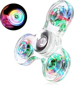img 4 attached to Glow-In-The-Dark LED Fidget Spinner Toy Gift For Kids - Stress Relief & Anxiety Reducer!