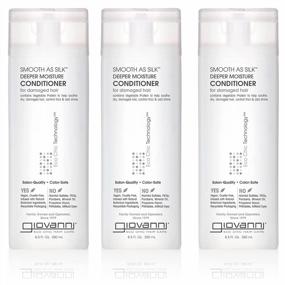 img 4 attached to 3-Pack GIOVANNI Smooth As Silk Deeper Moisture Conditioner 8.5Oz - Calms Frizz, Detangles, Wash & Go, Co Wash, No Parabens/Sulfates/Color Safe