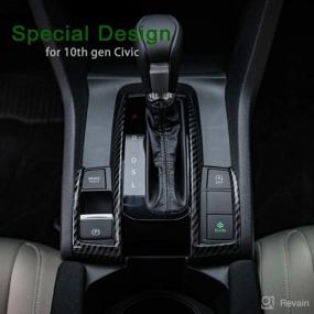img 3 attached to 🚗 Enhance Your 10th Gen Civic: Thenice Carbon Fiber Gear Box Trims & Shift Boots - Honda Civic Sedan Hatchback Coupe 2021-2016