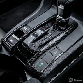 img 4 attached to 🚗 Enhance Your 10th Gen Civic: Thenice Carbon Fiber Gear Box Trims & Shift Boots - Honda Civic Sedan Hatchback Coupe 2021-2016