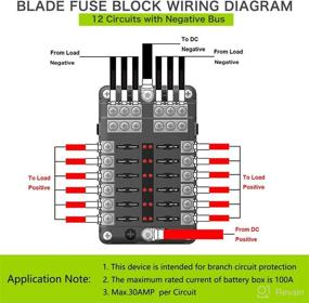 img 1 attached to ⚡ Waterproof Marine 12 Volt Fuse Block - 12 Way Automotive Fuse Box with Ground Negative Busbar [Max 100 Amp] [LED Indicator] for Car, RV, Truck, Golf Cart