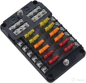 img 4 attached to ⚡ Waterproof Marine 12 Volt Fuse Block - 12 Way Automotive Fuse Box with Ground Negative Busbar [Max 100 Amp] [LED Indicator] for Car, RV, Truck, Golf Cart