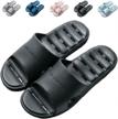 women's non-slip shower shoes with holes - comfortable bathroom slippers for college dorms, indoor & outdoor use logo