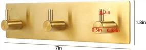 img 3 attached to Golden Color Adhesive Stainless Steel Key Hooks Wall Decorative Picowe Key Holder For Kitchen Bathroom Mudroom Hallway Entryway Towel Hook Coat Hanger Organizer