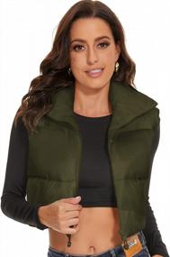 img 4 attached to Women'S Sleeveless Puffer Vest By ELFJOY - Warm Winter Collar, Cropped & Padded