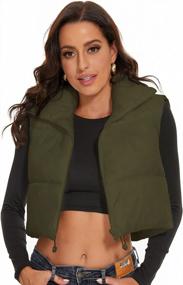 img 3 attached to Women'S Sleeveless Puffer Vest By ELFJOY - Warm Winter Collar, Cropped & Padded