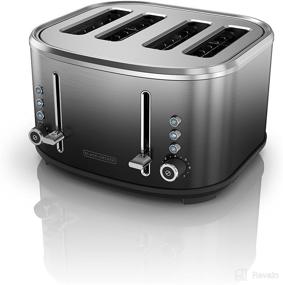 img 4 attached to BLACK+DECKER 4-Slice Stainless Steel Toaster with Ombré Finish - TR4310FBD