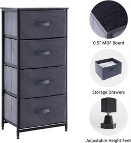 img 1 attached to Organize Your Bedroom With YOUDENOVA 4 Drawer Dresser - Fabric Chests Of Drawers For Clothes Storage & Closet Organizers, Grey