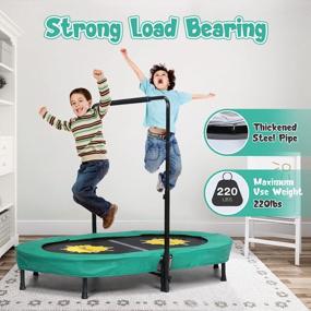 img 3 attached to 220 Lbs Capacity Double Trampoline With Adjustable Handle - Perfect For Kids & Adults!
