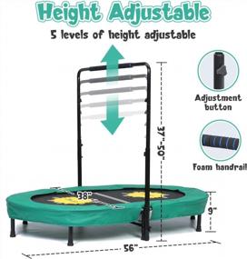 img 1 attached to 220 Lbs Capacity Double Trampoline With Adjustable Handle - Perfect For Kids & Adults!